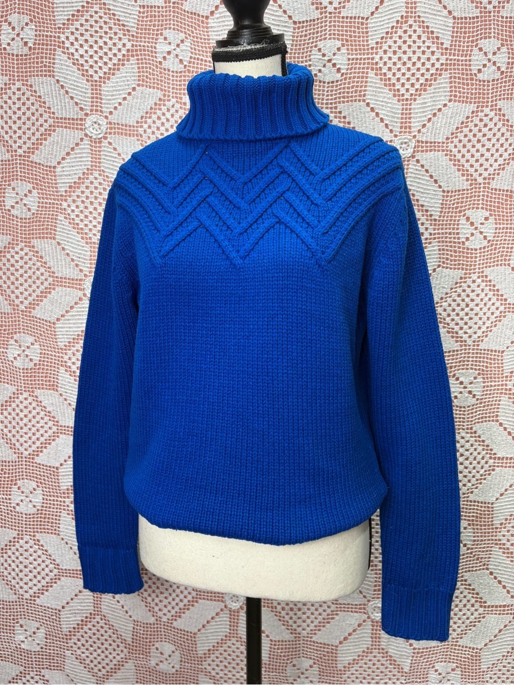 East West Fashions Blue Knit Turtleneck